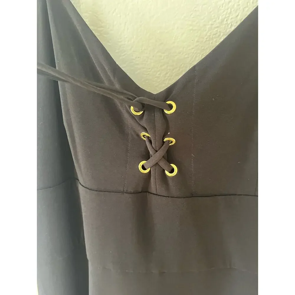 Women's Michael Kors Lace-Up Black Soft‎ and Sexy Maxi Dress Size M